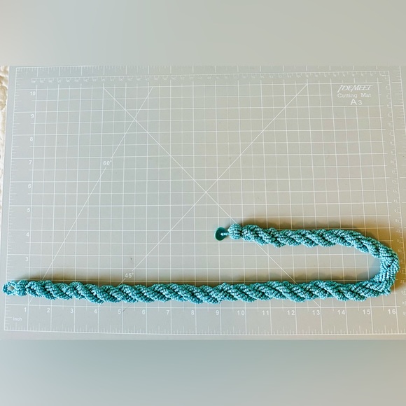 Vintage Blue Seed Bead Twisted Necklace - Picture 6 of 7